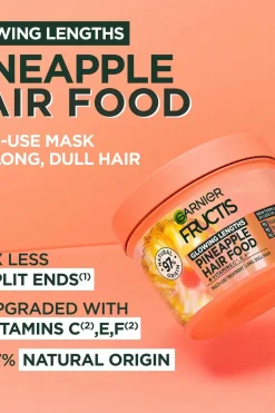 Online Fructis Hair Food Pineapple hiusnaamio pitkille hiuksille 400 ml Curly Girl -Tuotteet|Hiustenhoito