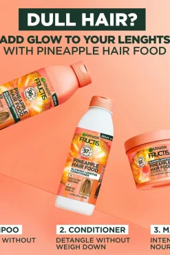 Online Fructis Hair Food Pineapple hiusnaamio pitkille hiuksille 400 ml Curly Girl -Tuotteet|Hiustenhoito
