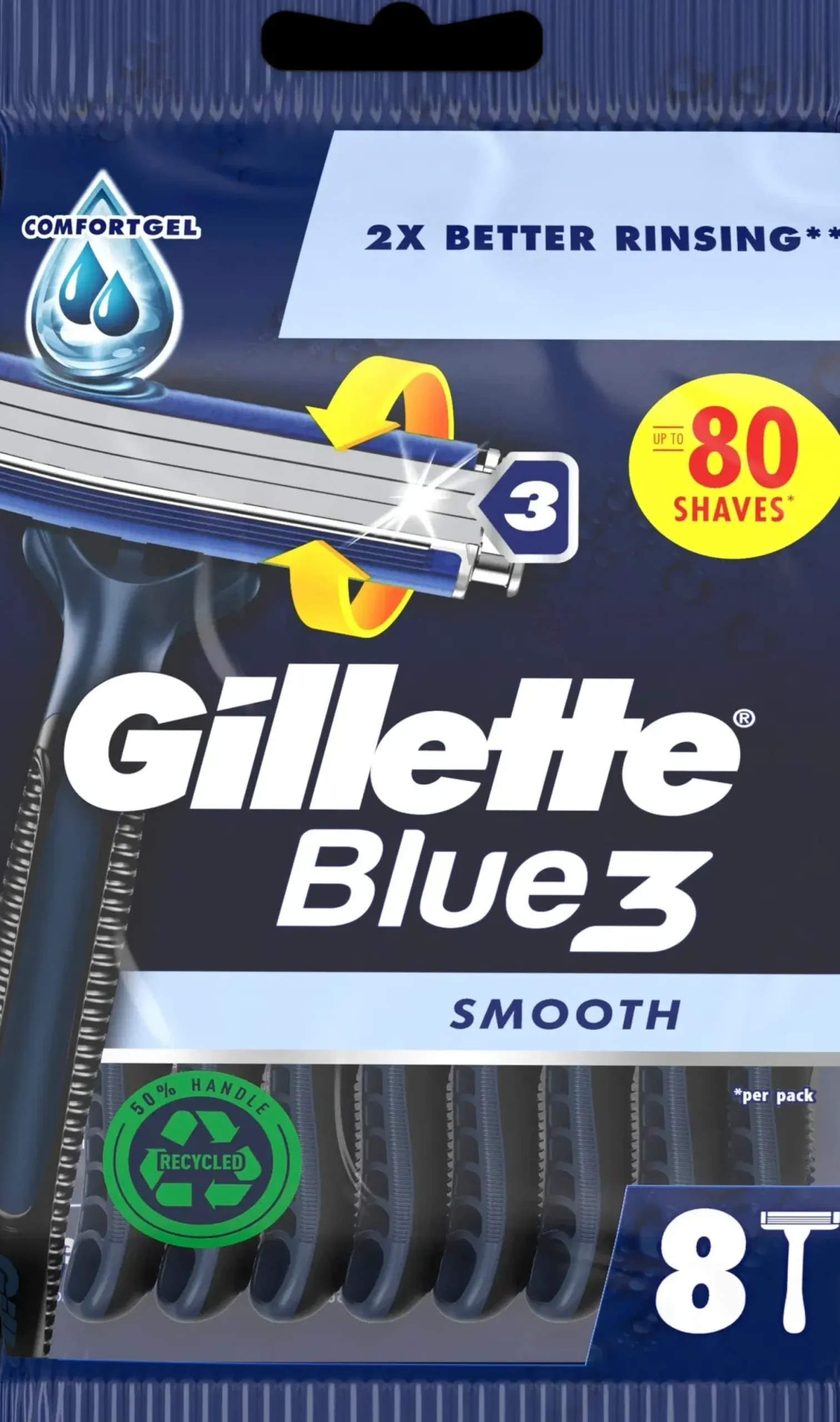 Gillette Parranajo<Blue3 Smooth 8kpl varsiterä