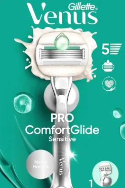 Gillette Karvanpoisto<Venus Pro Comfortglide Sensitive Ihokarvanajohöylä + Seinäpidike