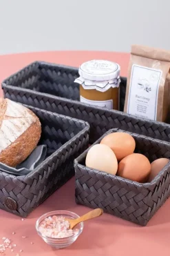 Discount kierrätysmuovinen neliö minikori tumman harmaa 7 x 12 x 12 cm Korit Ja Rasiat