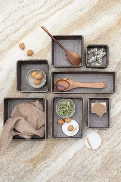 kierrätysmuovinen suorakulmio pikkukori taupe 7 x 18 x 12 cm Korit Ja Rasiat