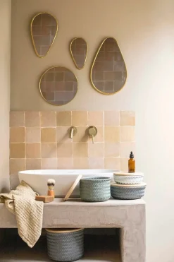 Hot korkea pyöreä kierrätysmuovinen rasia bambukannella tumman harmaa xs 13 x 17 cm Korit Ja Rasiat