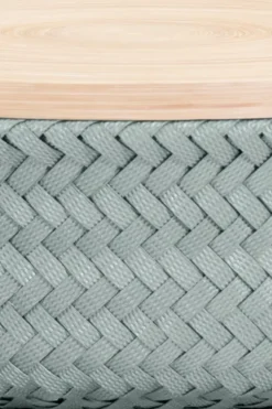 Online pyöreä kierrätysmuovinen rasia bambukannella eucalyptus m 11 x 26 cm Korit Ja Rasiat