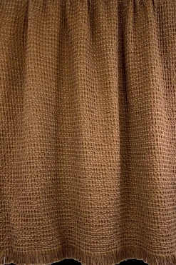 HAOMY Viltit, Huovat Ja Torkkupeitot<torkkupeitto, 130x200cm, 100% puuvilla, vohveli kuosi, ruskea