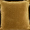 HAOMY Sisustustyynyt Ja Tyynynpäälliset<tyynynpäällinen MANHATTAN 100% kivipesty puuvilla sametti, 45x45cm, kullanruskea