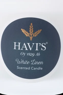 Havi Tuoksukynttilät<´s tuoksulyhty white linen 7x7,8cm 1kpl 30h