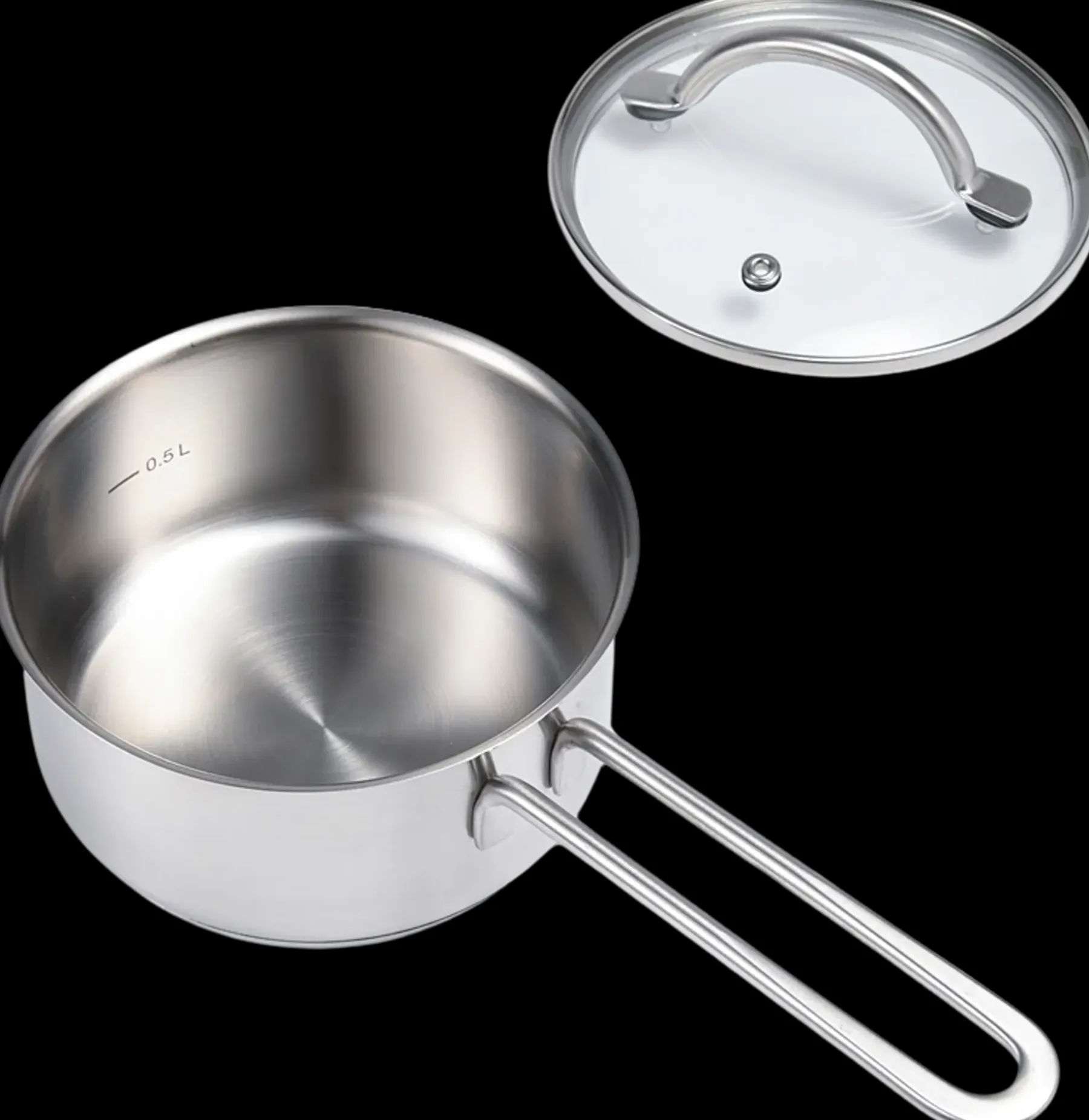 Sale Åhlens Home Bistro keittokasari 1 l lasikannella hopea Kattilat Ja Kasarit