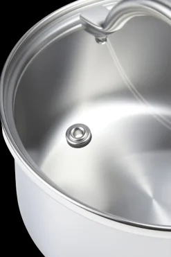 Sale Åhlens Home Bistro keittokasari 1 l lasikannella hopea Kattilat Ja Kasarit