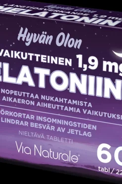 Via Naturale Melatoniinit<Hyvän Olon Pitkävaikutteinen Melatoniini 1,9 mg 60 tabl
