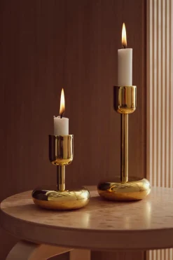 Outlet kynttiläjalka Nappula 107mm messinki Kynttilänjalat