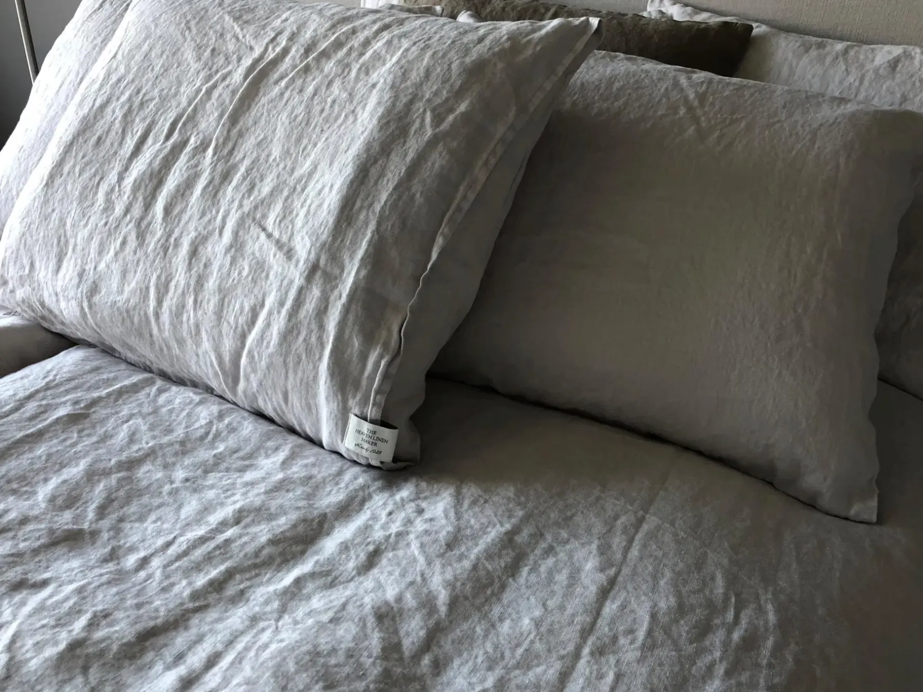 Clearance Heaven Linen tyynyliina 50x60cm vaalean harmaa Tyynyliinat