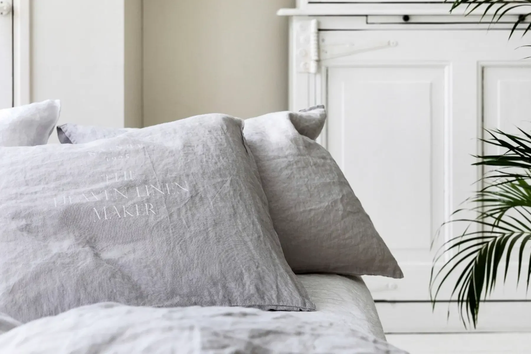 Clearance Heaven Linen tyynyliina 50x60cm vaalean harmaa Tyynyliinat