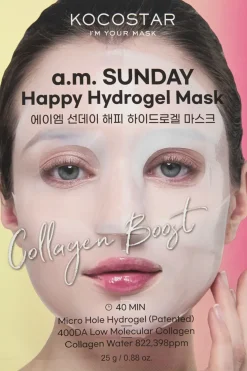 Kocostar Korealainen Ihonhoito|Kasvojenhoito<a.m. SUNDAY Happy Hydrogel Mask kangasnaamio 1kpl