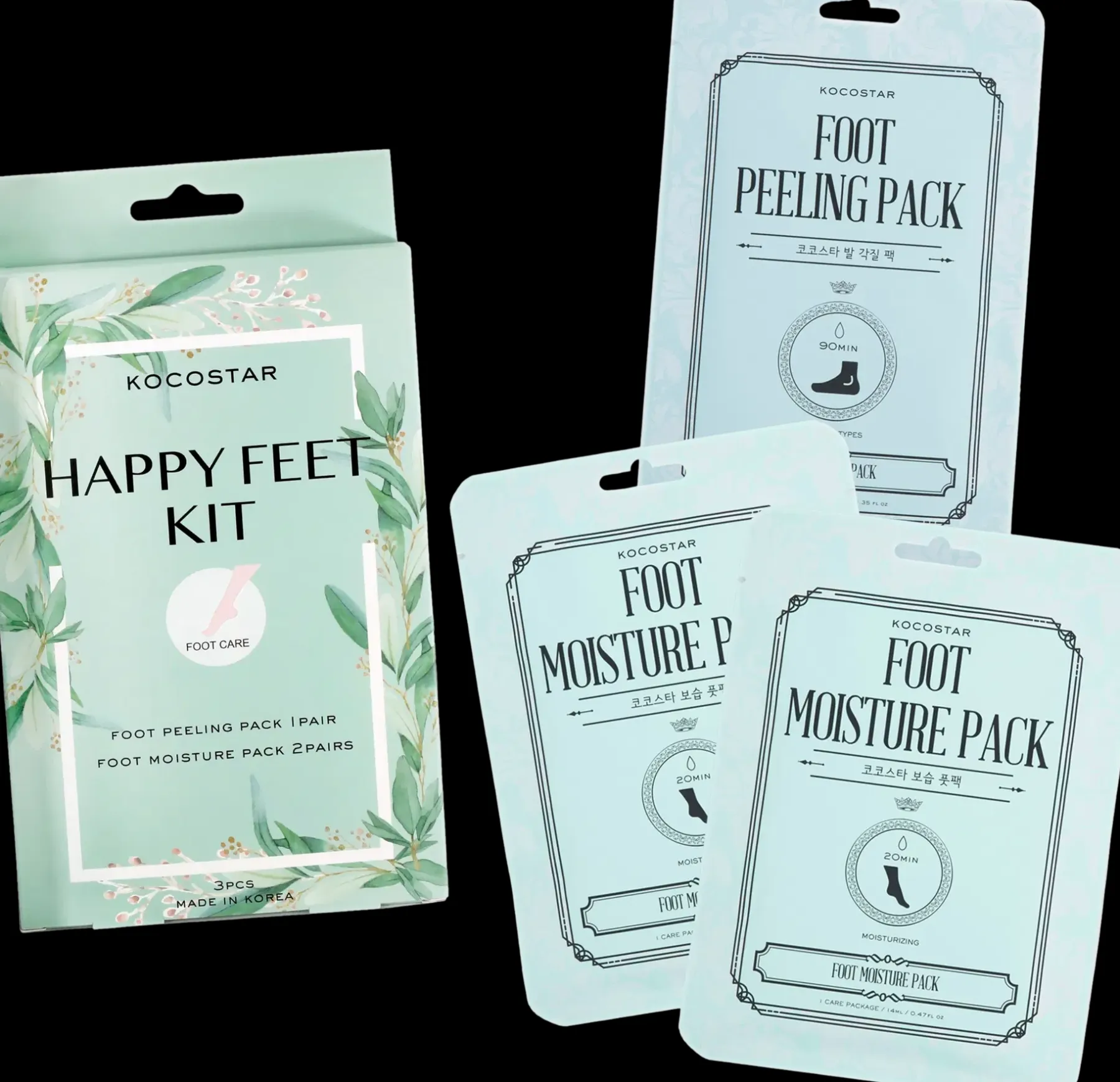 Kocostar Ihonhoitopakkaukset|Jalkojenhoito<Happy Feet Kit jalkojenhoitopakkaus 3 kpl