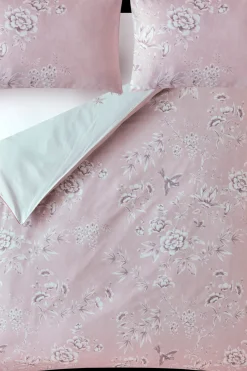 Laura Ashley Pussilakanat<Rowsham Garden satiinipussilakanasetti 150x210+50x60cm pinkki