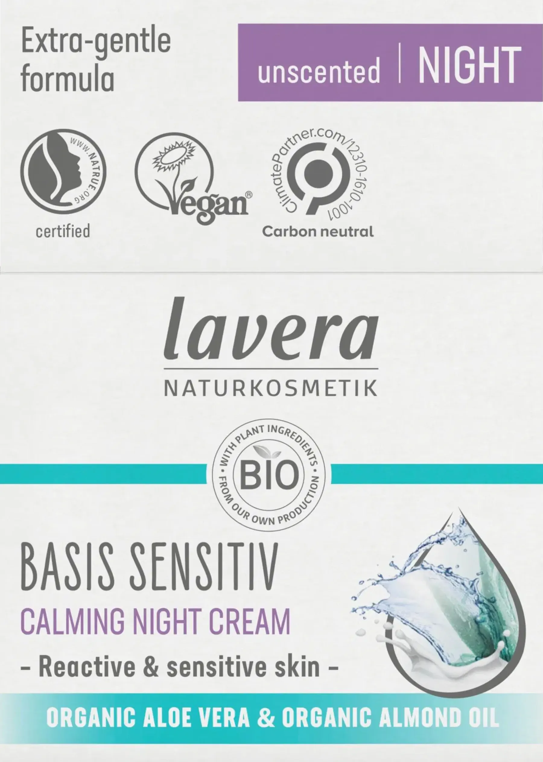 lavera Ihohaasteet|Ihonhoito<Basis Sensitiv Calming Night Cream 50ml
