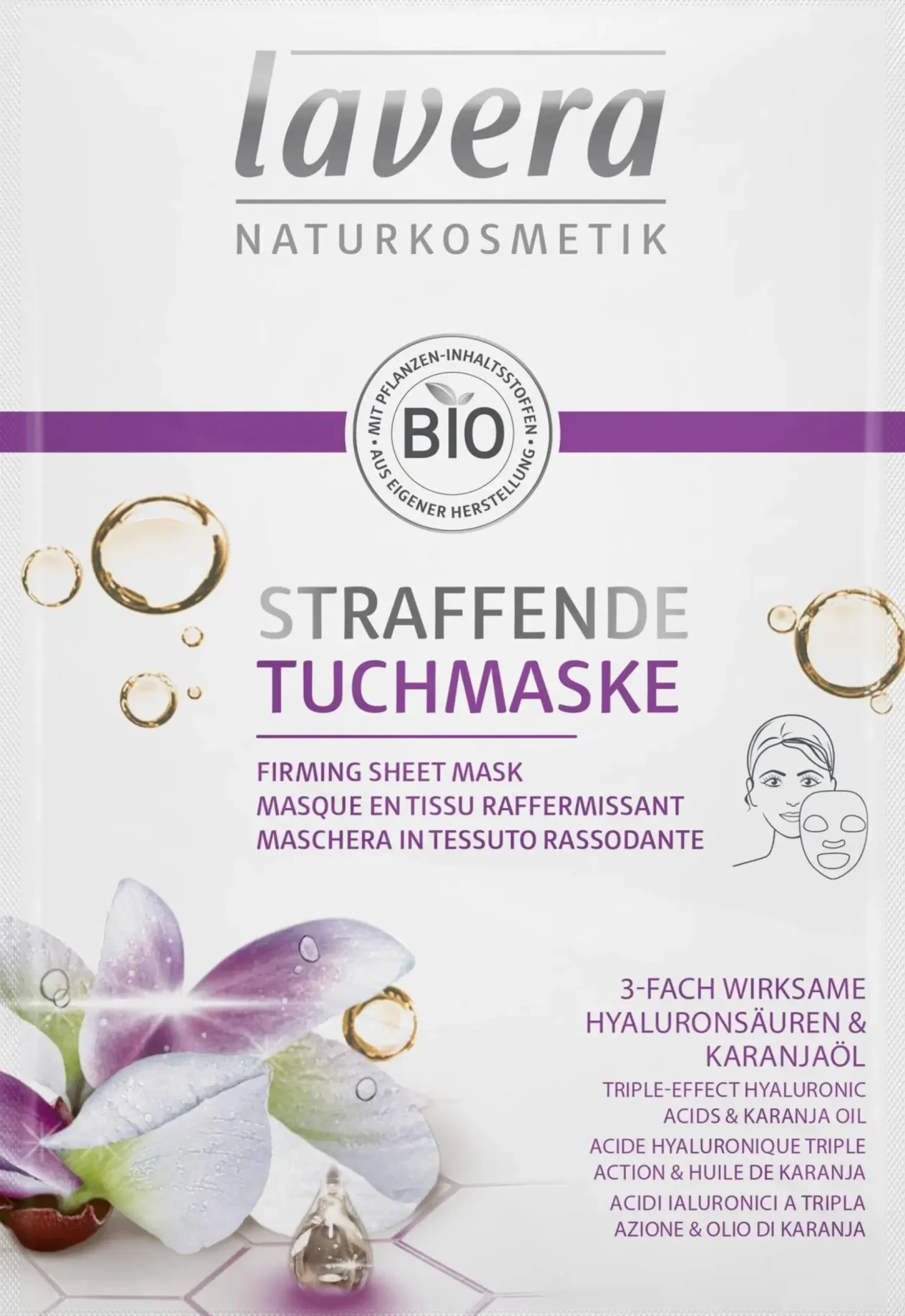 lavera Ihonhoito|Kasvojenhoito<Firming Sheet Mask 1 kpl / 21 ml - Kiinteyttävä kangasnaamio