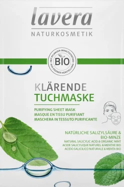 lavera Ihohaasteet|Ihotyypit<Purifying Sheet Mask 1 kpl / 21 ml - Puhdistava kangasnaamio