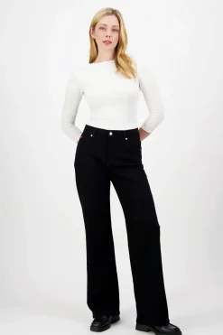 Best LC ISA 2287 mustat Wide leg regular fit farkut Farkut