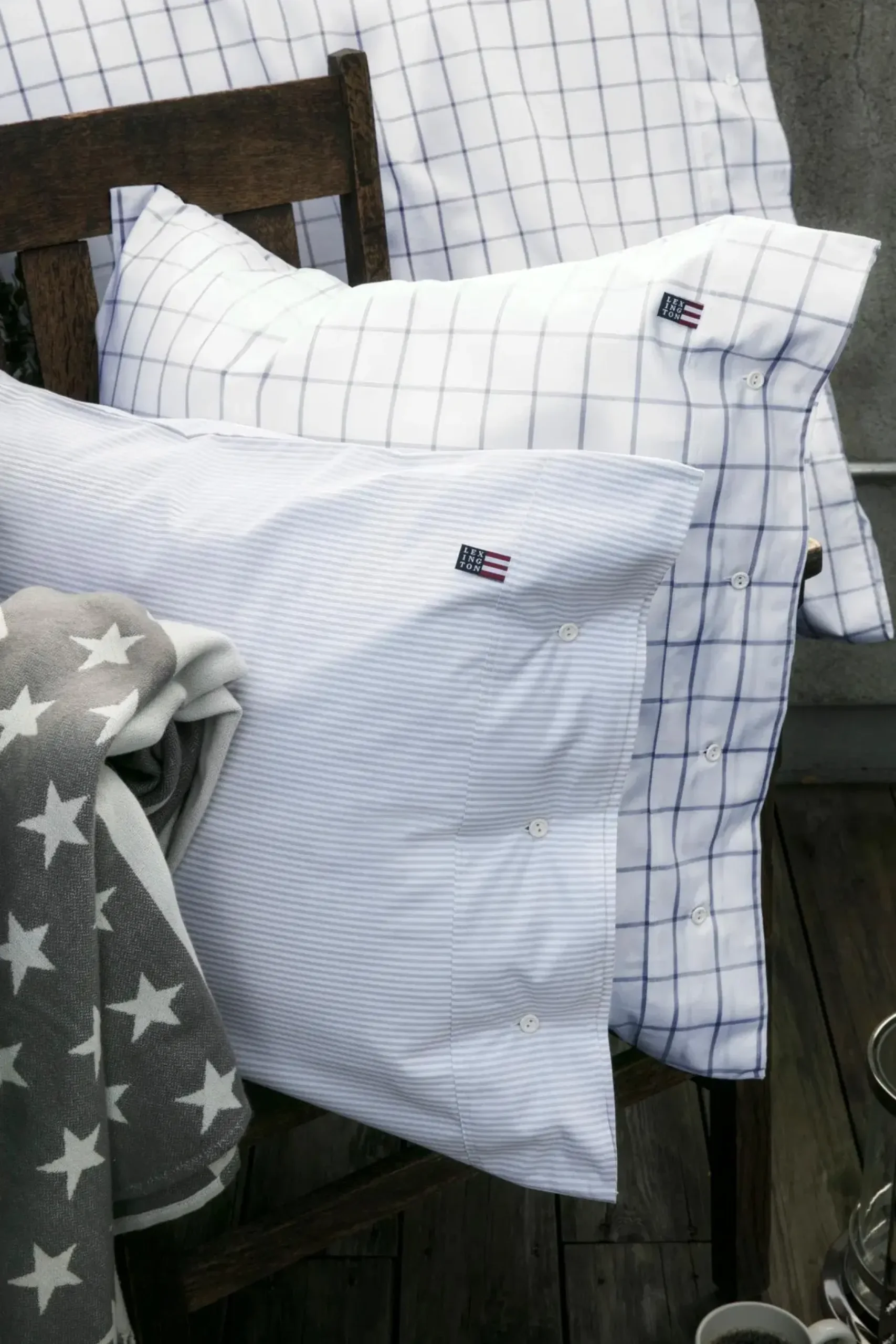 Lexington Company Tyynyliinat<Lexington Pin Point tyynyliina 50x60cm harmaa/valkoinen