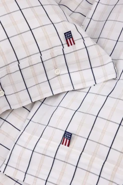 Lexington Company Pussilakanat<Lexington Poplin pussilakana 150x210cm valkoinen/beige/tummansininen