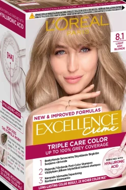 L'Oréal Paris Hiusvärit<Excellence Creme 8.1 Light Ash Blonde Keskivaalea Tuhka kestoväri 1kpl