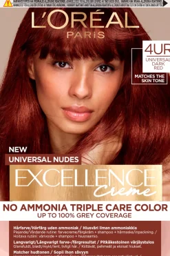 Best Excellence Universal Nudes 4UR Dark Red kestoväri ilman ammoniakkia 1kpl Hiusvärit