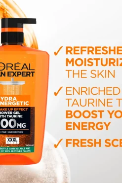 L'Oréal Paris Ihonhoito<Men Expert Hydra Energetic suihkugeeli normaalille iholle 1000 ml