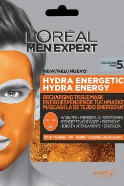 L'Oréal Paris Ihonhoito<Men Expert Hydra Energetic virkistävä kangasnaamio 30g