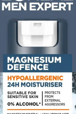 Clearance Men Expert Magnesium Defense Hypoallergenic 24H kasvovoide 50 ml Ihonhoito