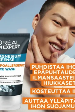 L'Oréal Paris Ihonhoito<Men Expert Magnesium Defense Hypoallergenic Face Wash puhdistusgeeli 100 ml