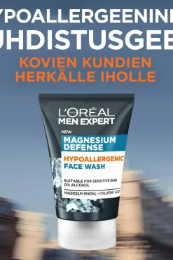 L'Oréal Paris Ihonhoito<Men Expert Magnesium Defense Hypoallergenic Face Wash puhdistusgeeli 100 ml