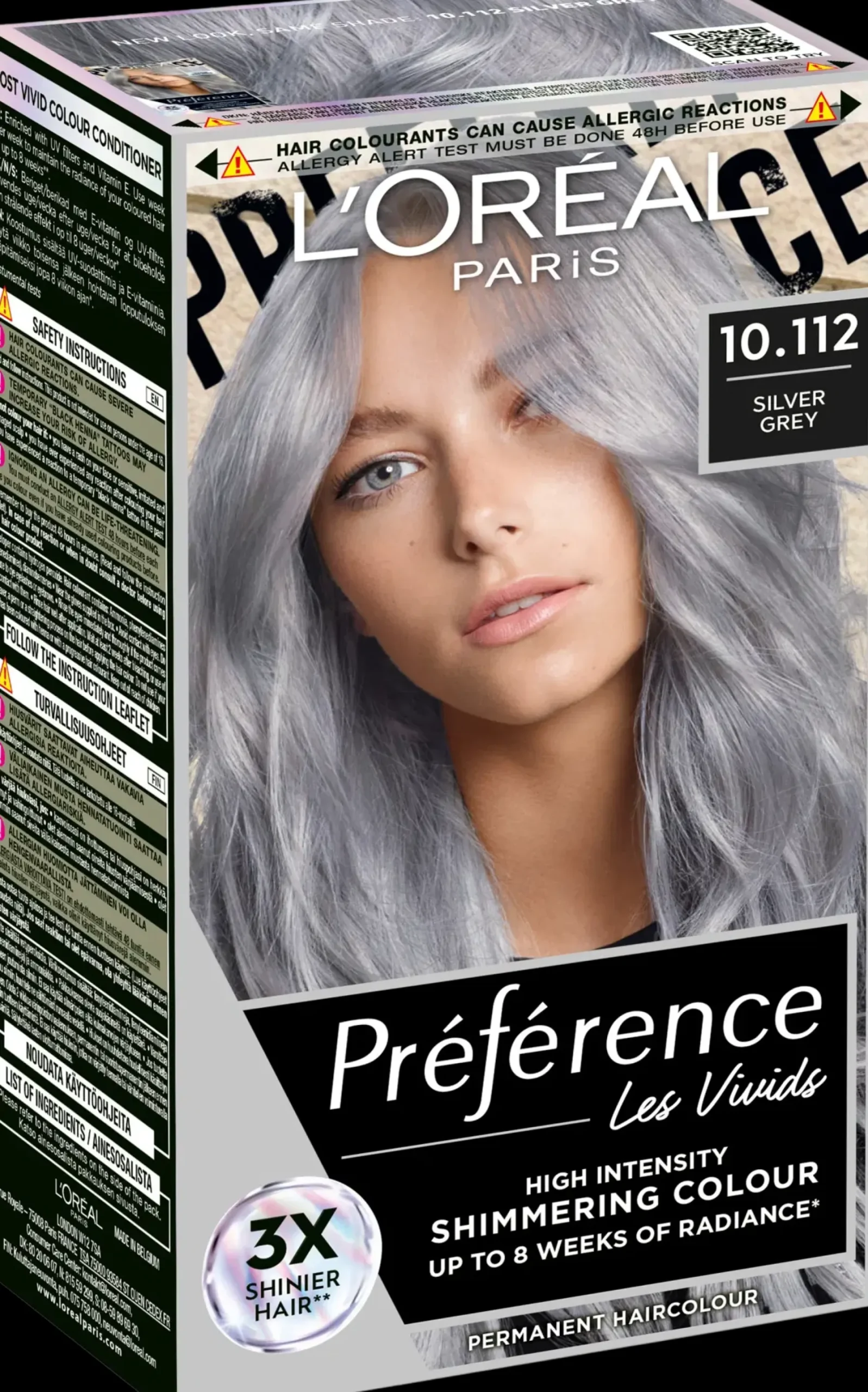 L'Oréal Paris Hiusvärit<Préférence Vivid Colours Silver Grey intensiivinen kestoväri 1kpl