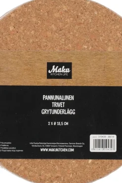 Maku Tarjoiluastiat<2kpl pannunalunen 18,5 cm, korkki