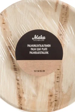 Maku Kertakäyttöastiat<Palmunlehtilautanen pyöreä 25 cm 10 kpl