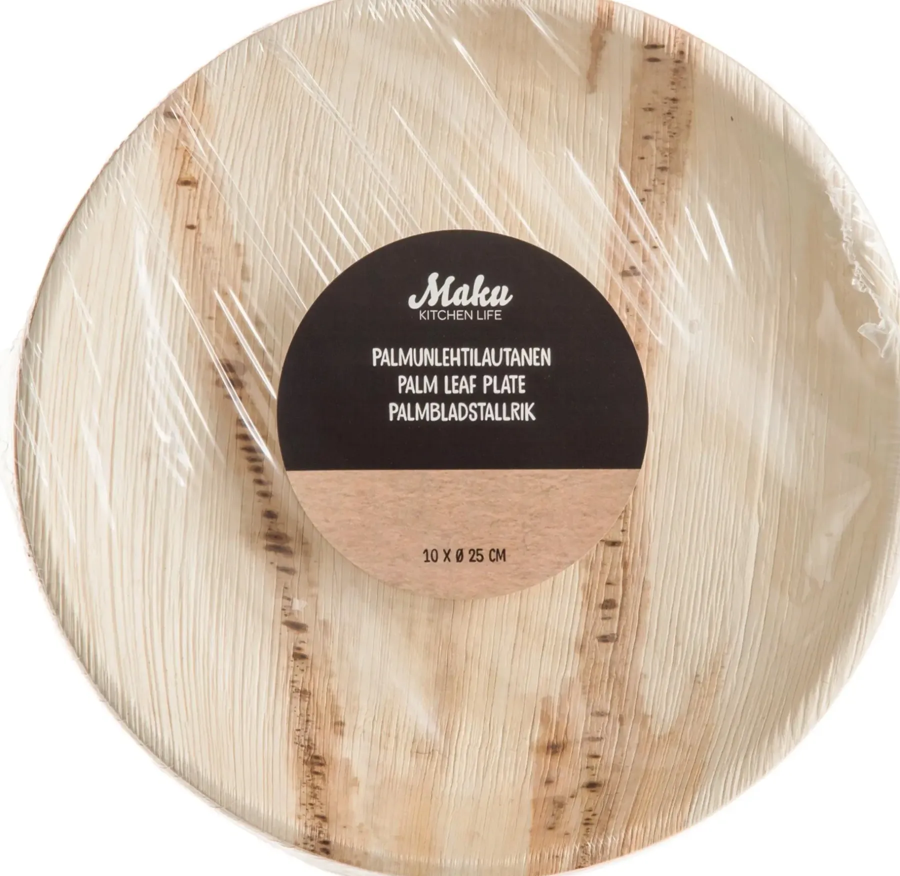 Maku Kertakäyttöastiat<Palmunlehtilautanen pyöreä 25 cm 10 kpl