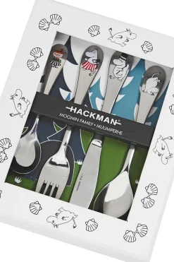 Moomin Arabia Finland Lasten Astiat Ja Aterimet|Aterimet Ja Ottimet<Moomin Arabia Hackman Muumi Lasten aterinsetti Perhe 4-osainen