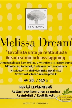 Sale Melissa Dream™ravintolisä 60 tabl./ 85 g Erityisvalmisteet