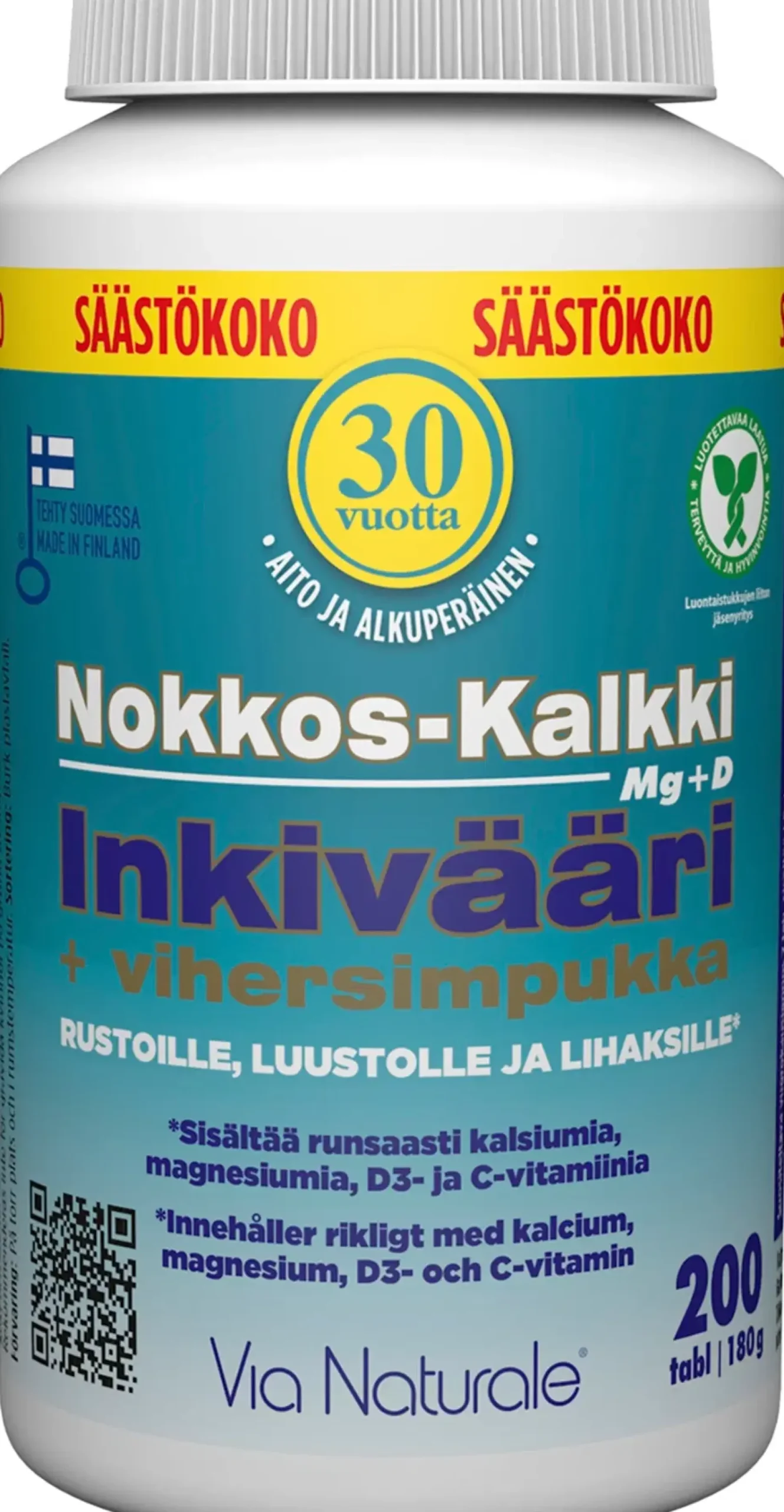 Clearance Nokkos-Kalkki Inkivääri+Vihersimpukka 200 tabl. Erityisvalmisteet