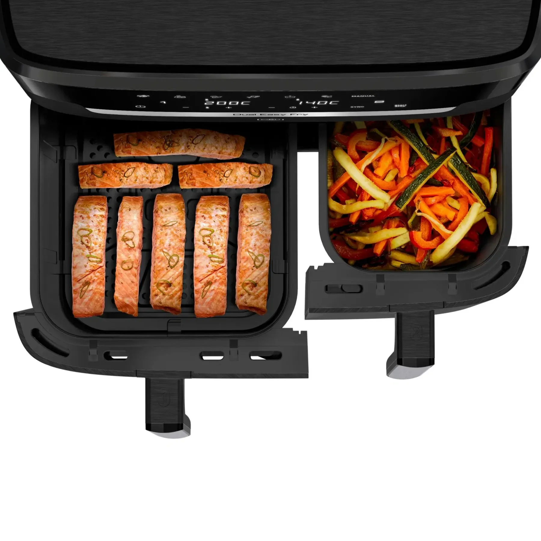 OBH Nordica Keittiökoneet<XXL Dual Easy 11l air fryer AG9428S0 musta