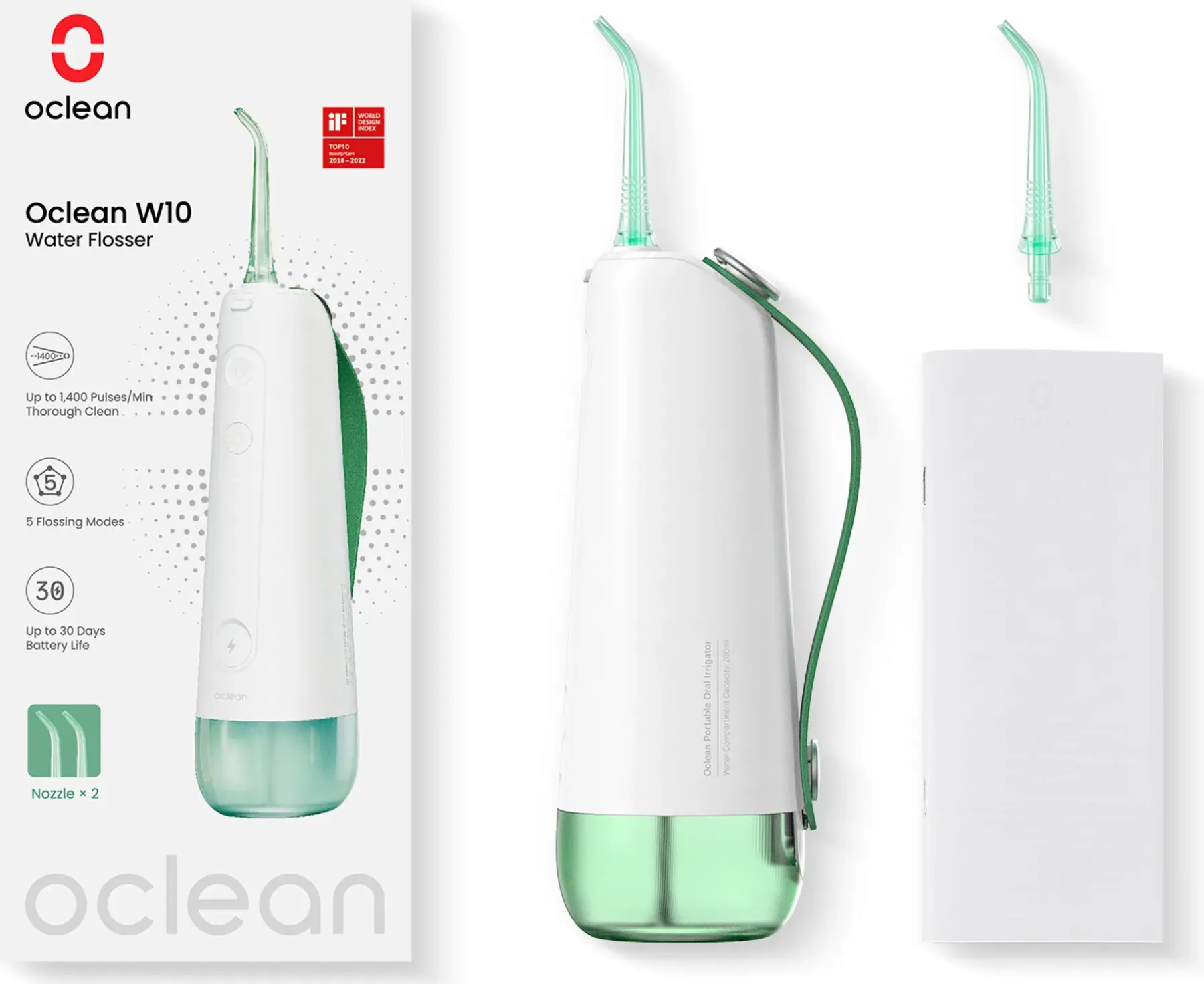 Oclean Suuhygienia<W10 -hammasvälisuihku, Vihreä