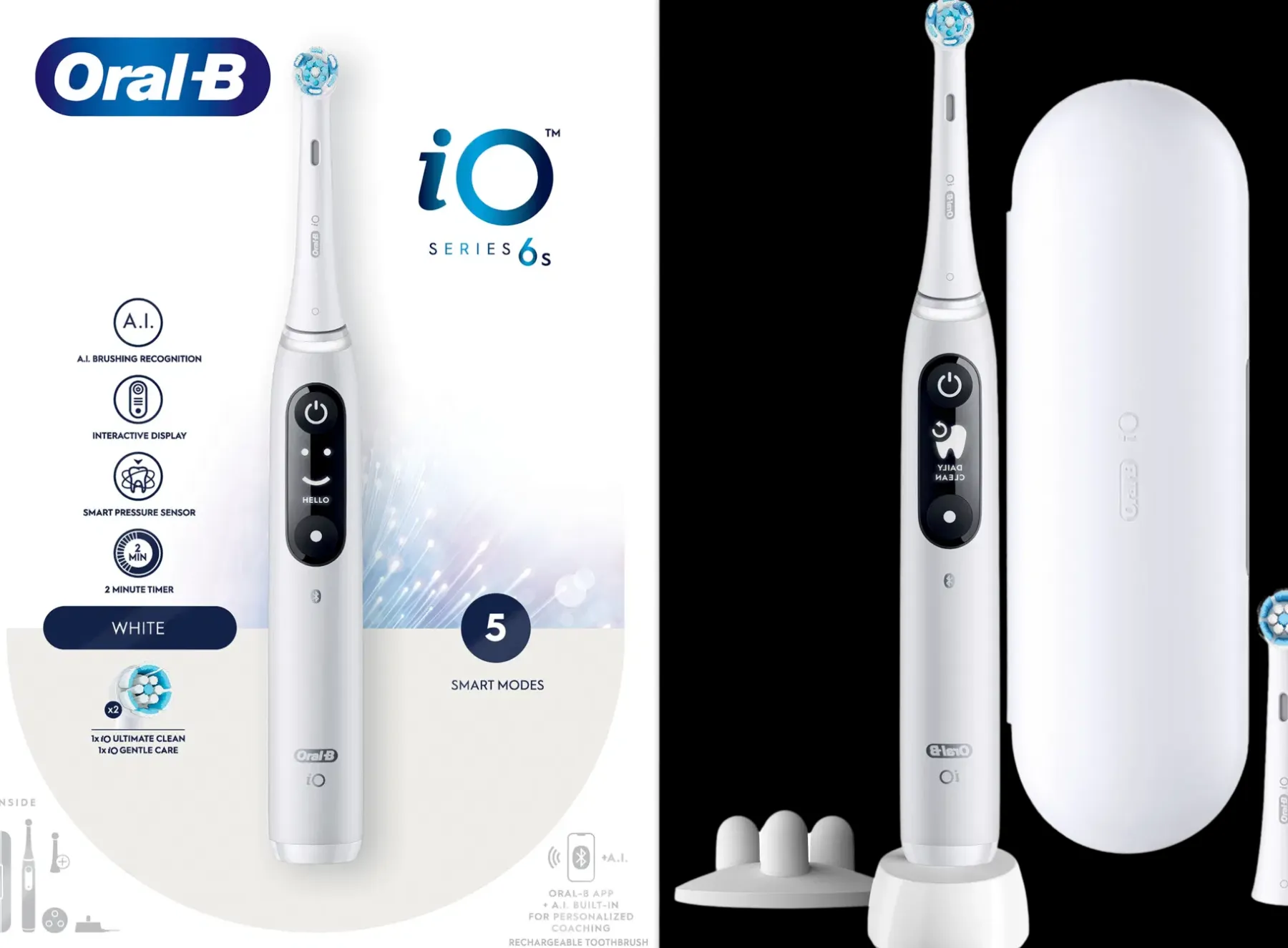 Oral-B Suuhygienia|Suuhygienia<Sähköhammasharja iO 6S White Braun-tekniikalla