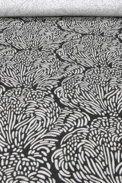 Pentik Pöytäliinat Ja -tabletit<Jäkälä Vahakangaskaitaliina Musta 45x160 cm