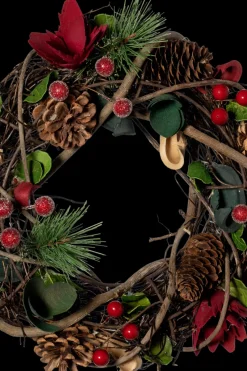 Online Kardemumma kranssi 23 cm punainen Koriste-esineet