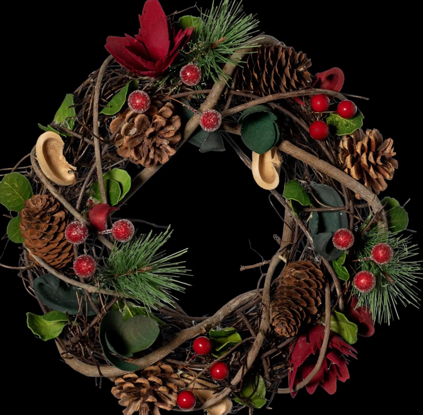 Online Kardemumma kranssi 23 cm punainen Koriste-esineet