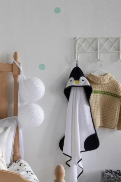 Pentik Lasten Kylpytakit Ja Pyyhkeet<Pingviini huppupyyhe 73x73 cm