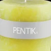 Pentik Kynttilät<Pöytäkynttilä 7,5x7,5 cm, keltainen