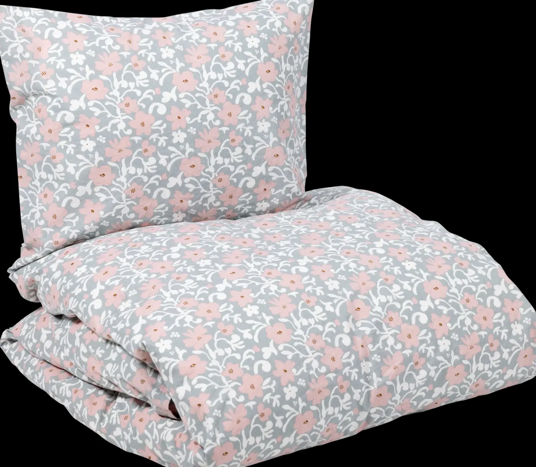 Pentik Pussilakanat<Ruusumalva pussilakanasetti puuvilla-pellava 150x210 cm + 50x60 cm vaaleansininen