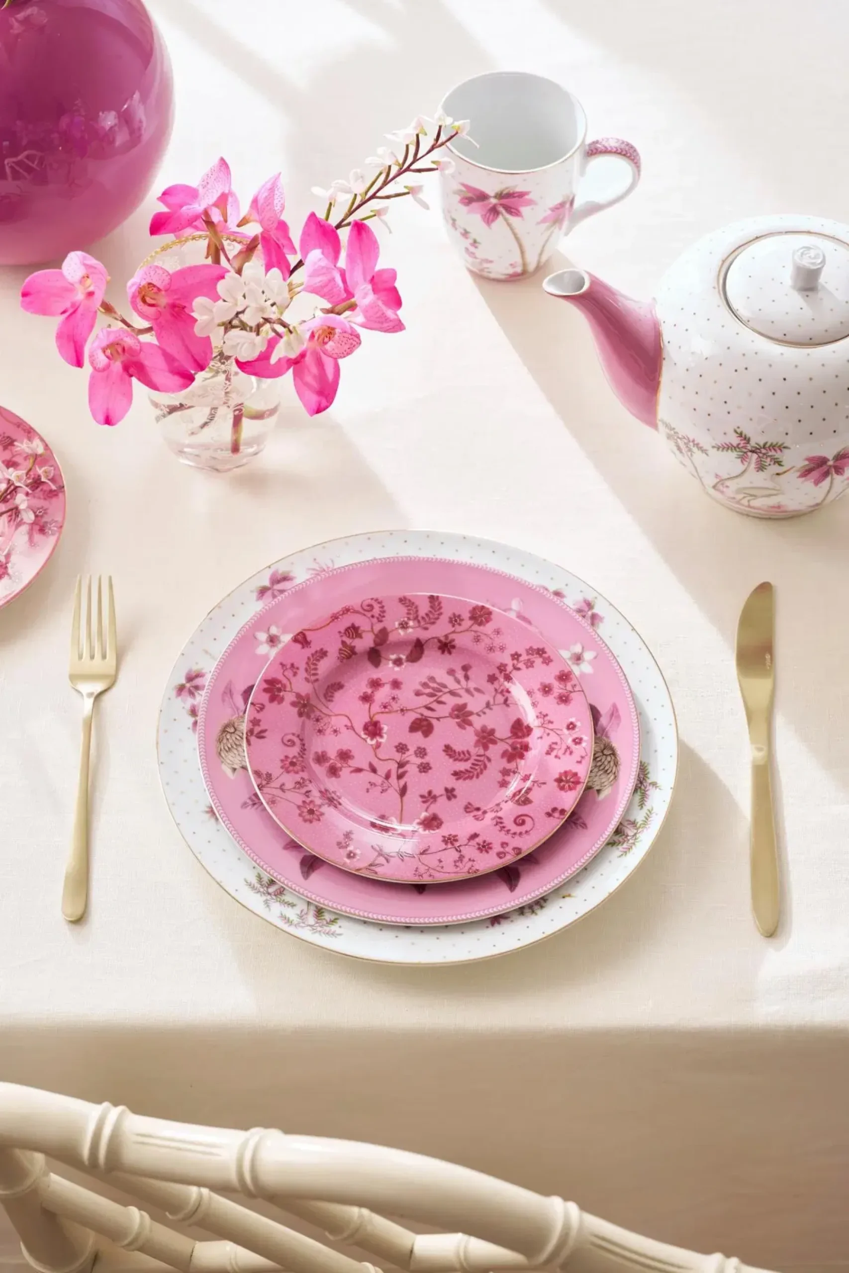 Pip Studio Lautaset<Jolie Flowers lautanen 17 cm pinkki